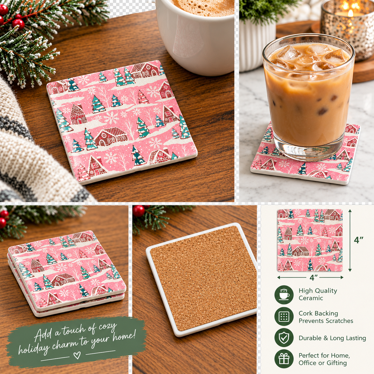 Pink Winter Wonderland Coasters
