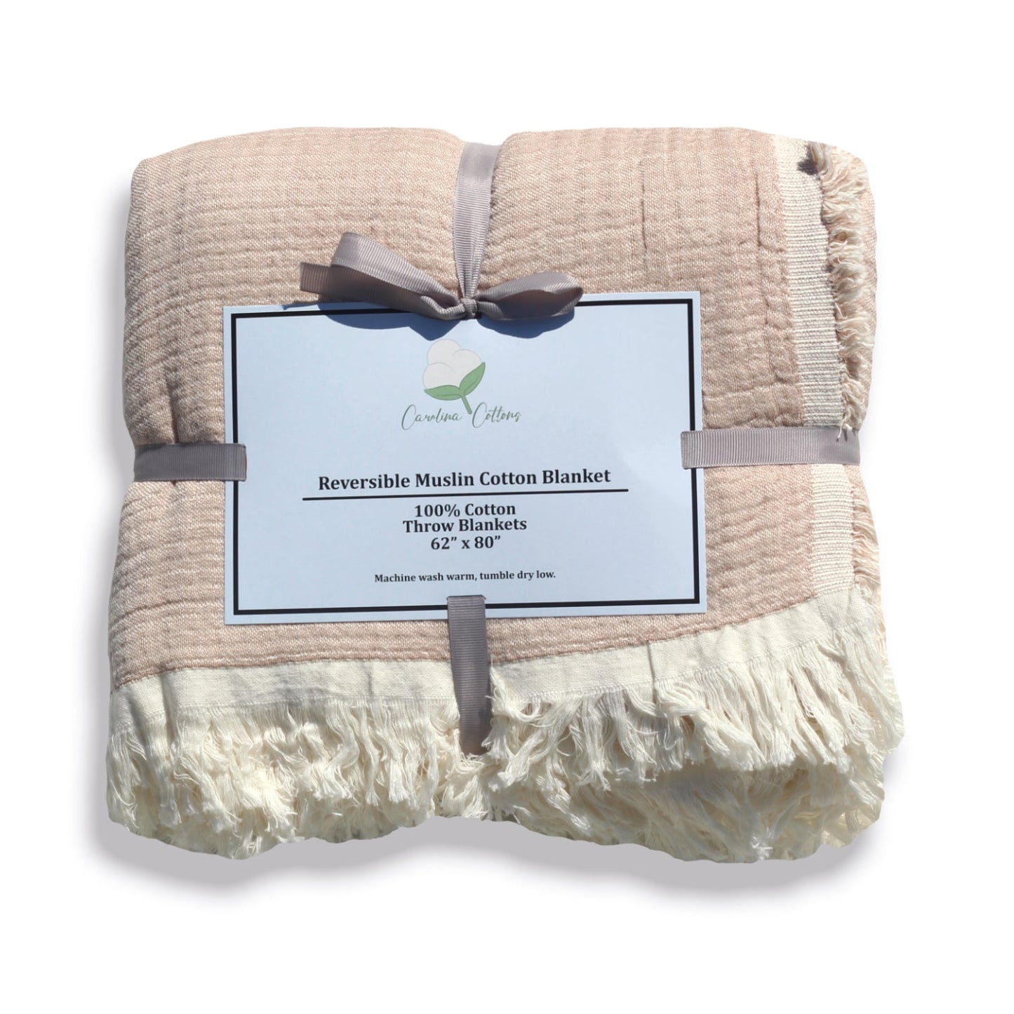 100% Cotton Reversible Muslin Throw Blankets