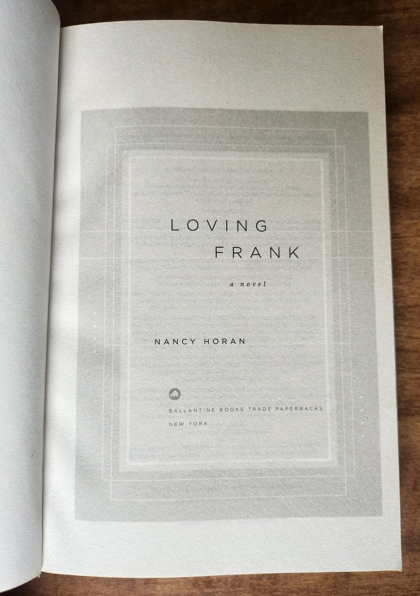 *Pre-loved* Loving Frank by Nancy Horan