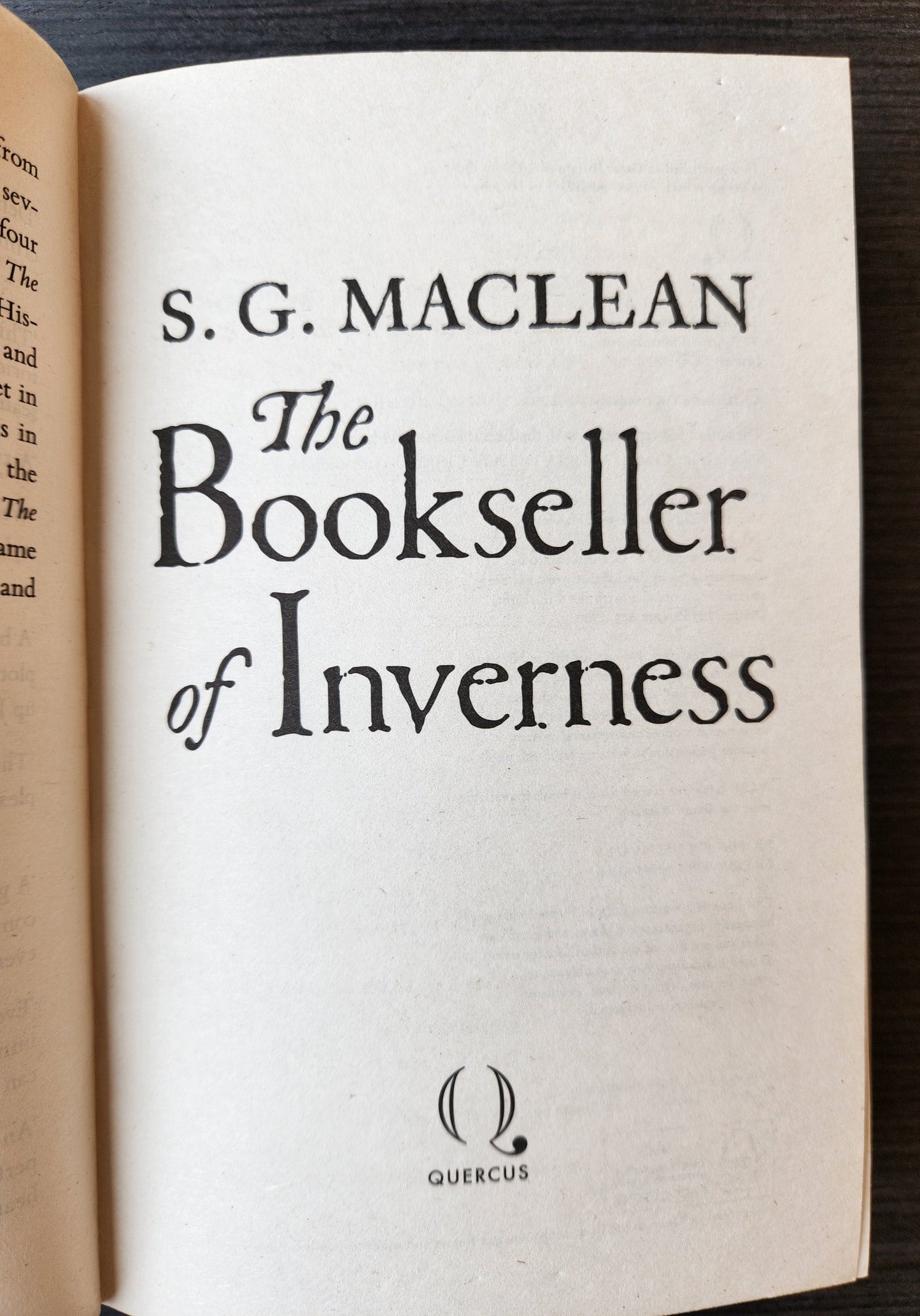 *Pre-loved* The Bookseller of Inverness by S.G. Maclean