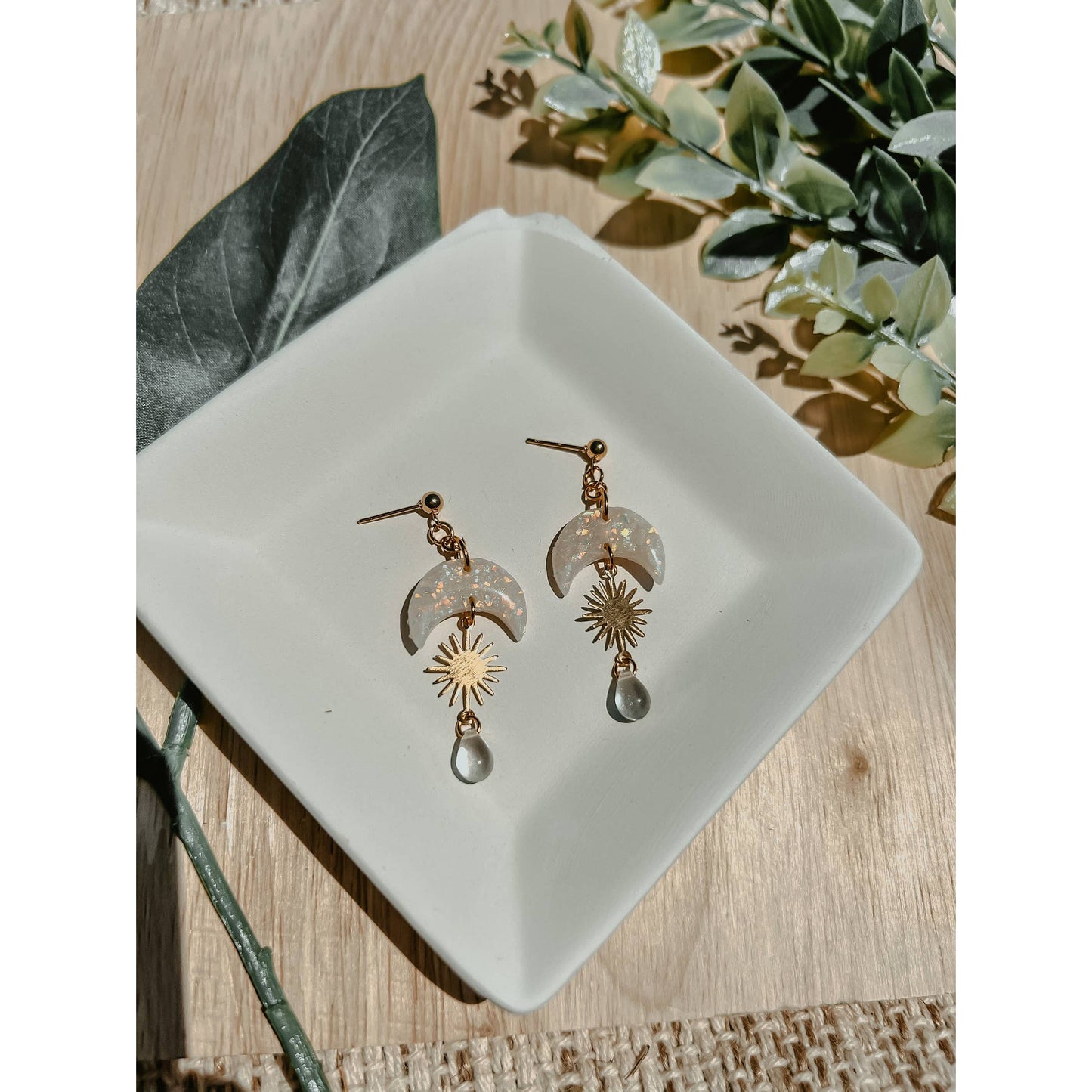 Moon and Sun Drop Earrings Belu Designss