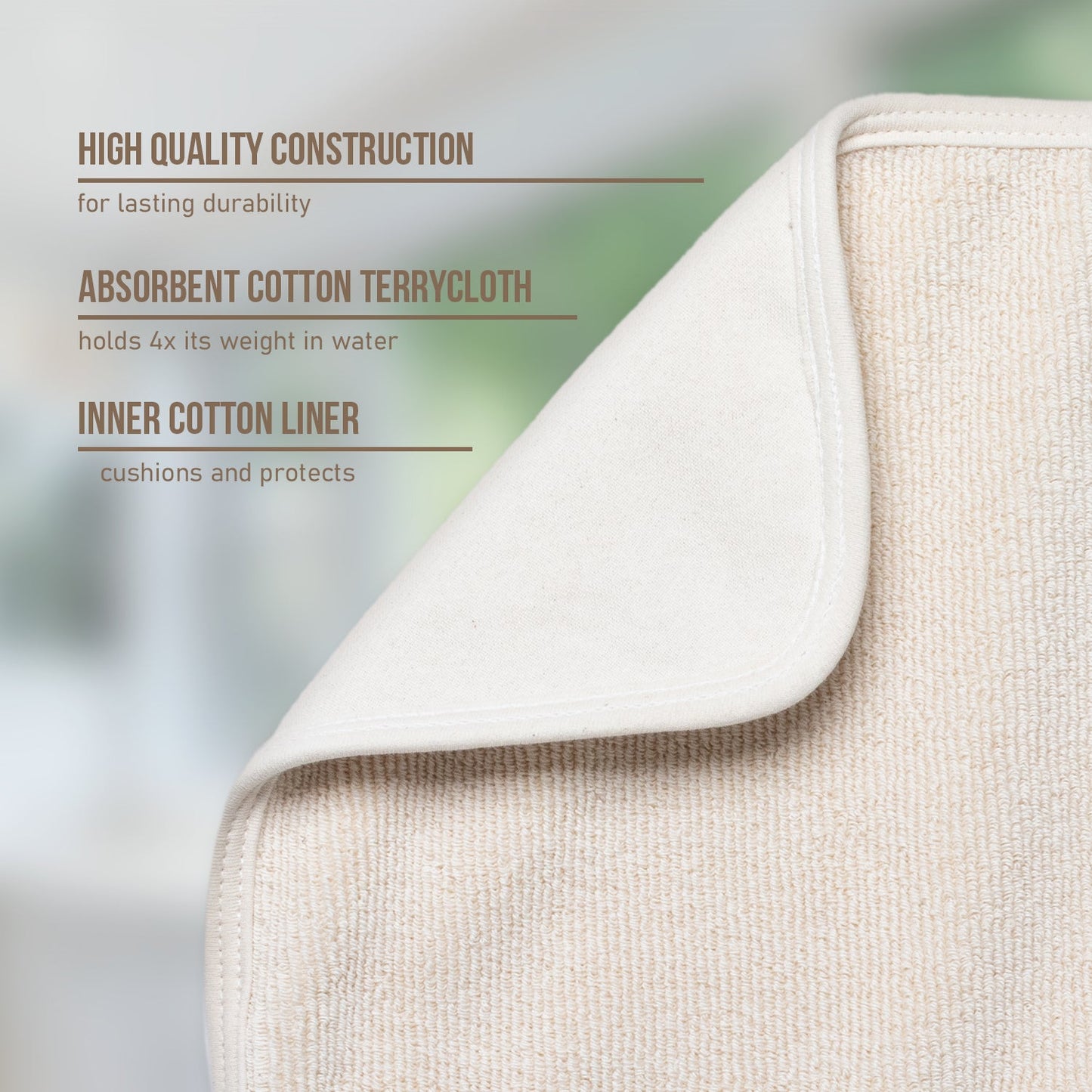 100% Cotton Dish Drying Mat 16" x 18.5"