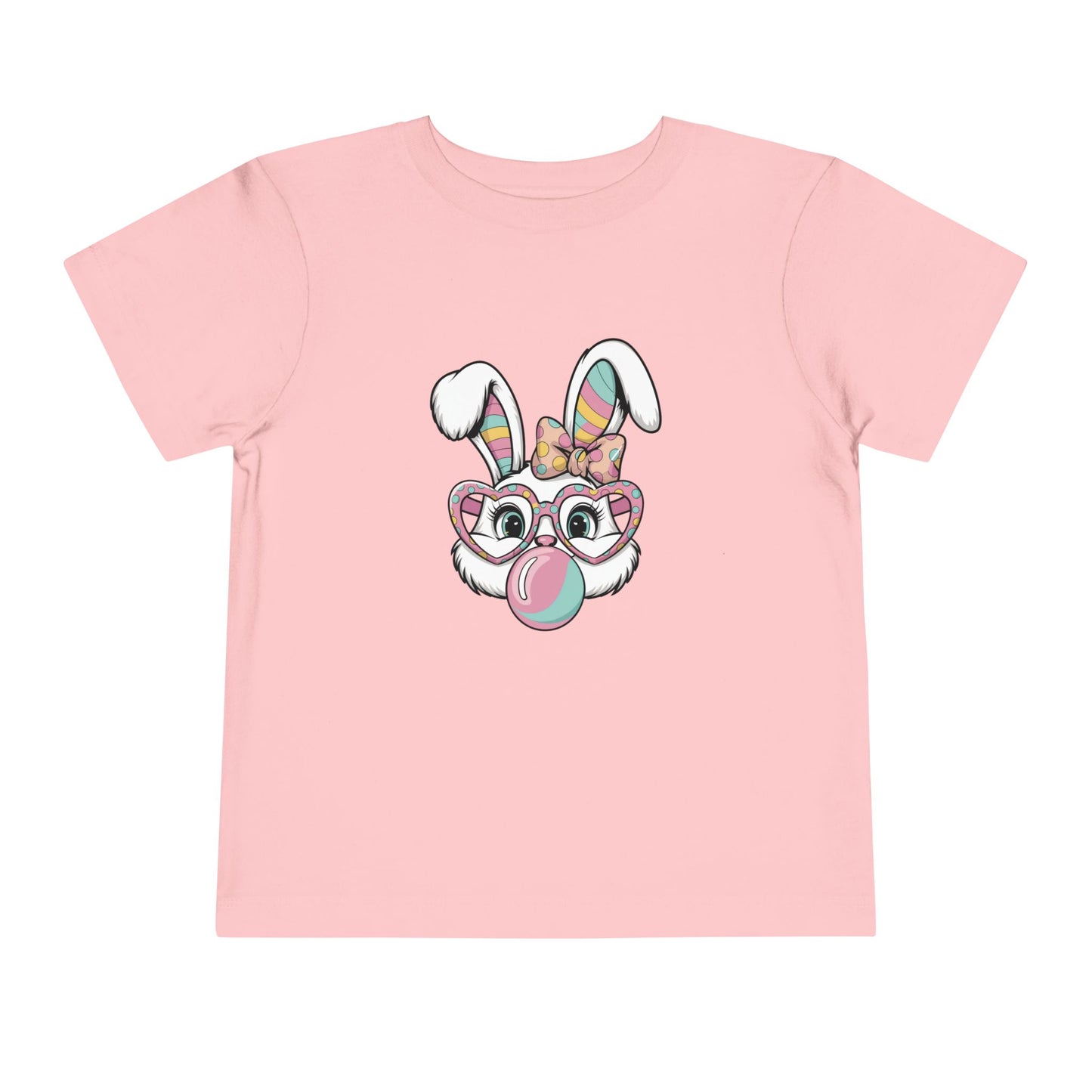 Toddler Tee — Cute Bunny with Glasses & Bubblegum Graphic
