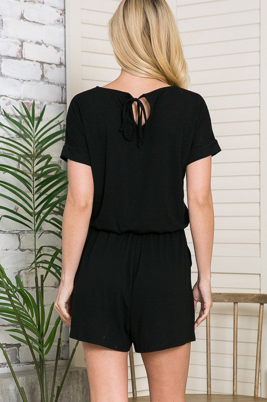 "Thanks, it has pockets!" Women's Short Sleeve Romper