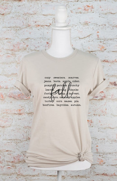 Fall Words Graphic Tee