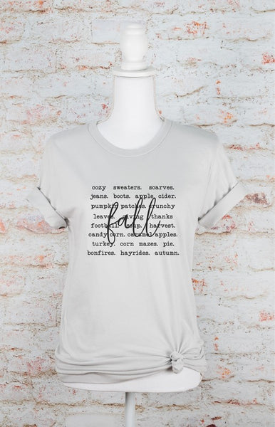 Fall Words Graphic Tee