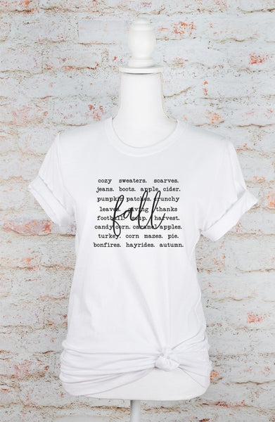 Fall Words Graphic Tee