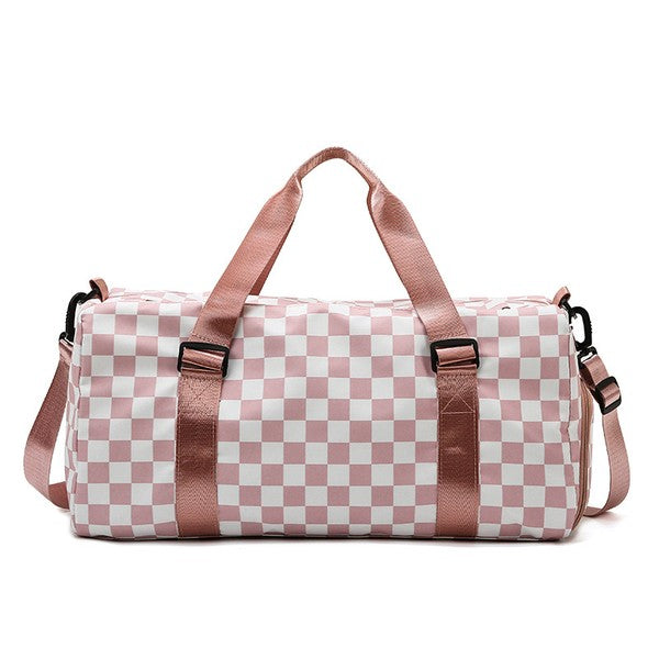 Checker Weekend Travel Luggage Tote Bag Check