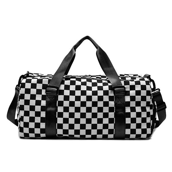 Checker Weekend Travel Luggage Tote Bag Check