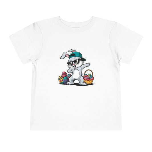 Easter Bunny Toddler Tee — Cool Bunny with Sunglasses & Easter Eggs
