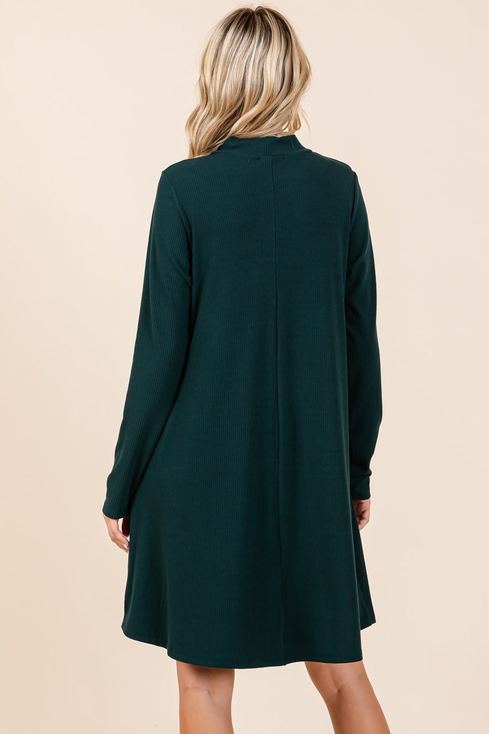 The Woodland Mock Neck Long Sleeve Dress with Pockets