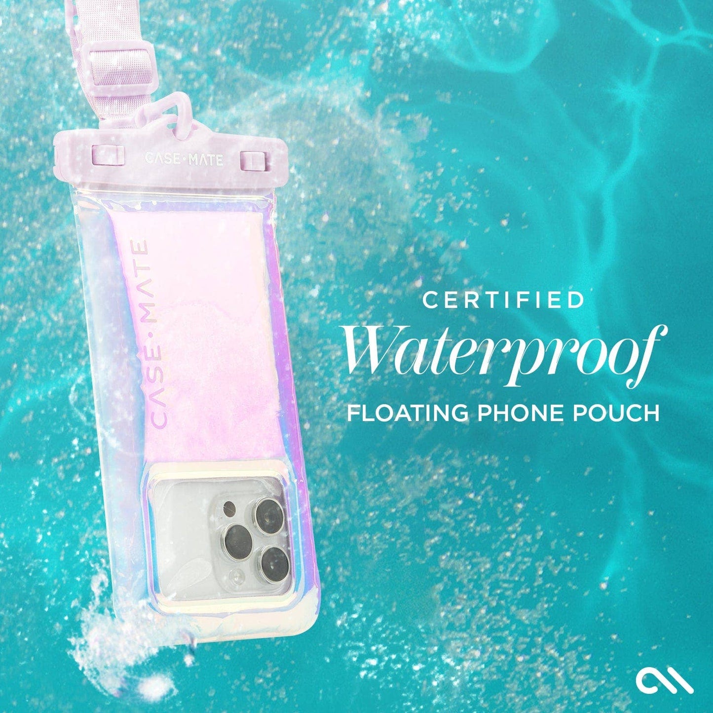 Case-Mate Waterproof Floating Phone Pouch: Silver Chrome
