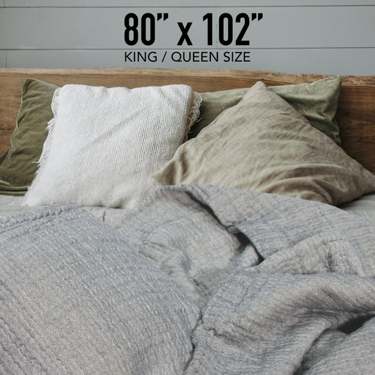100% Cotton Reversible Muslin Coverlet 80" x 102"