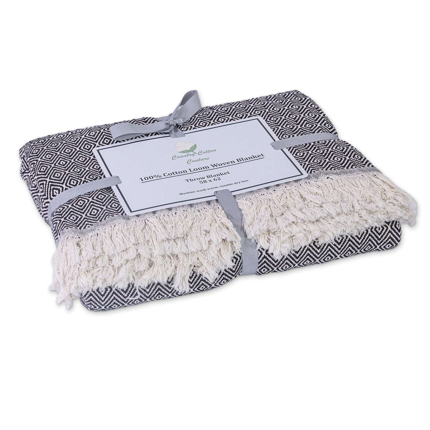 100% Cotton Patterned (Large) Throw Blankets - 58" x 62"