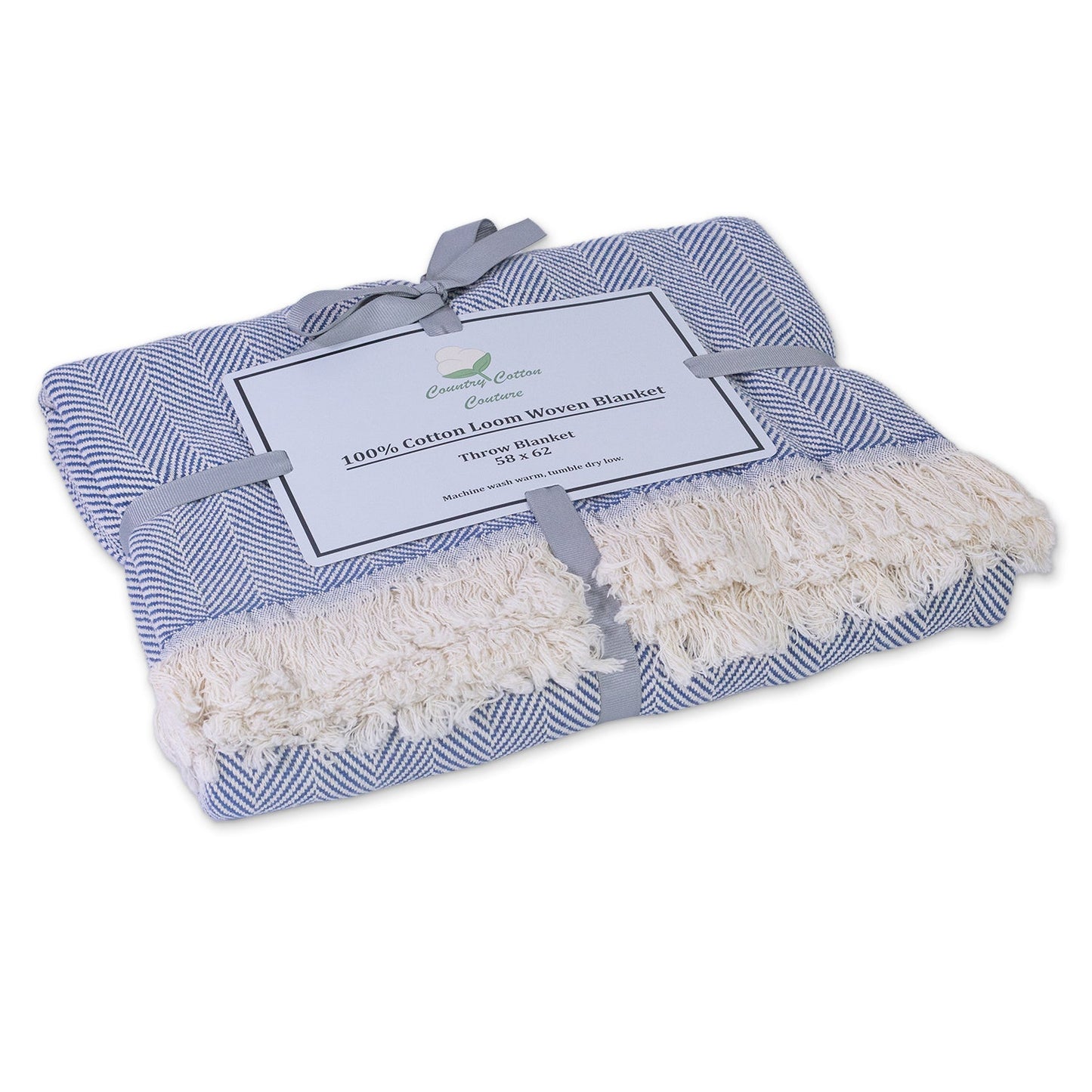 100% Cotton Patterned (Large) Throw Blankets - 58" x 62"