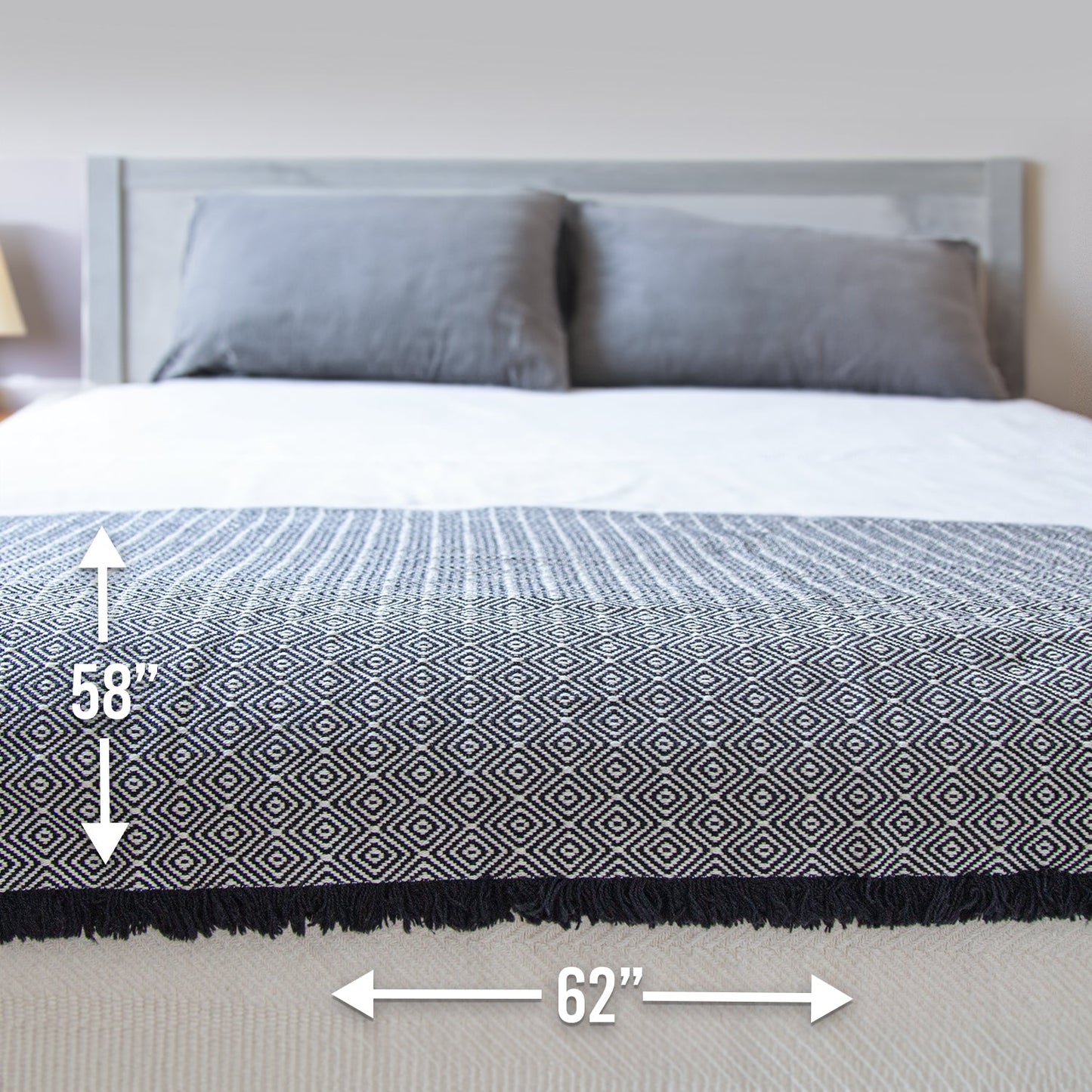 100% Cotton Patterned (Large) Throw Blankets - 58" x 62"