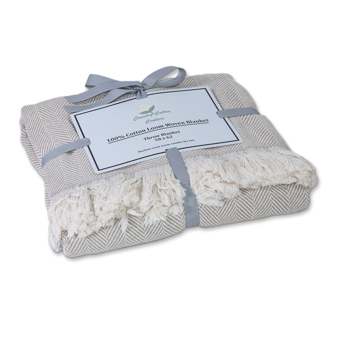 100% Cotton Patterned (Large) Throw Blankets - 58" x 62"