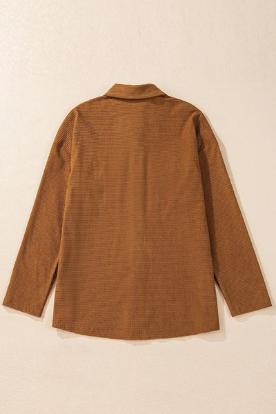 Pocketed Snap Down Long Sleeve Jacket