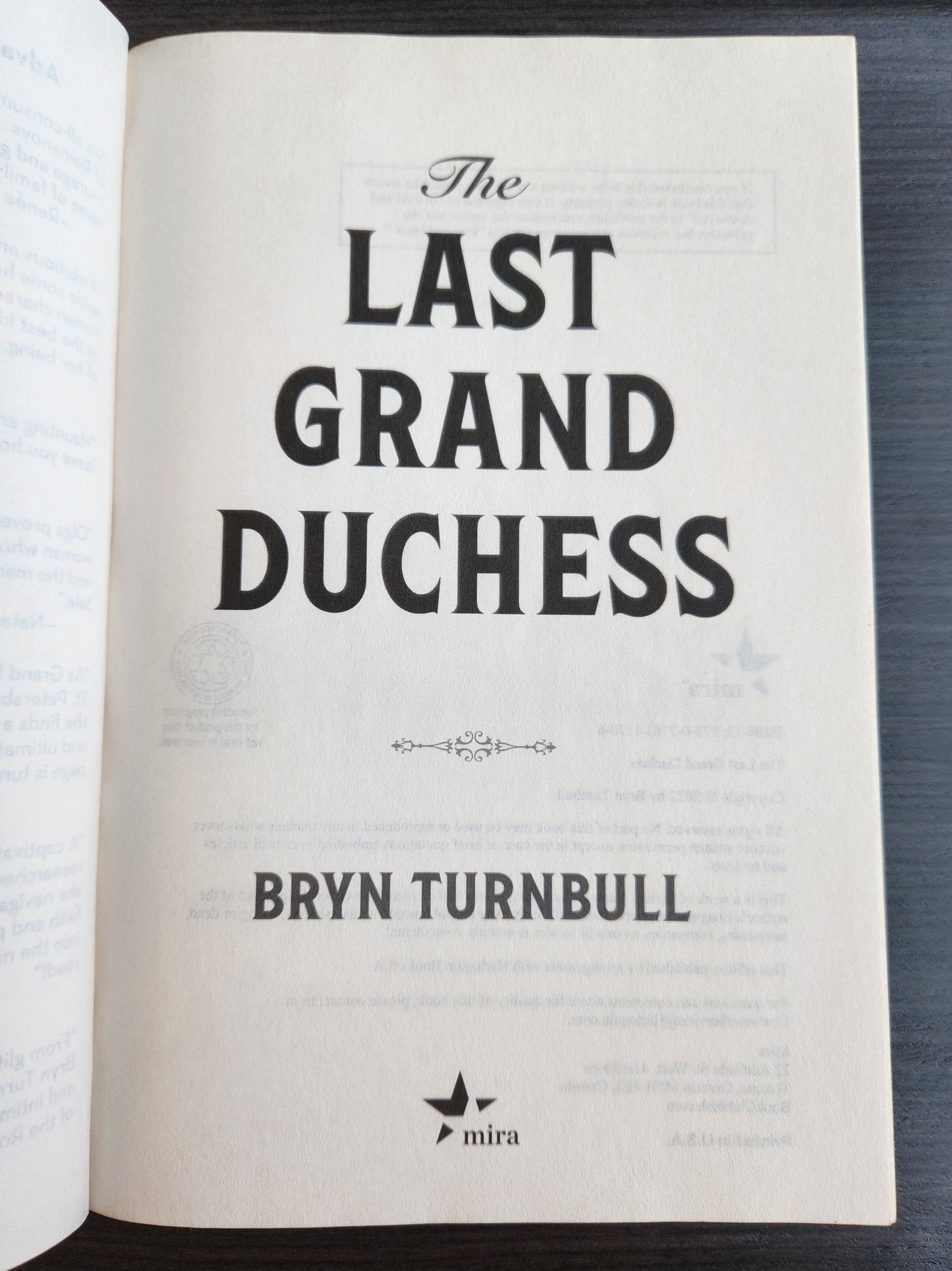 *Pre-loved* The Last Grand Duchess by Bryn Turnbull