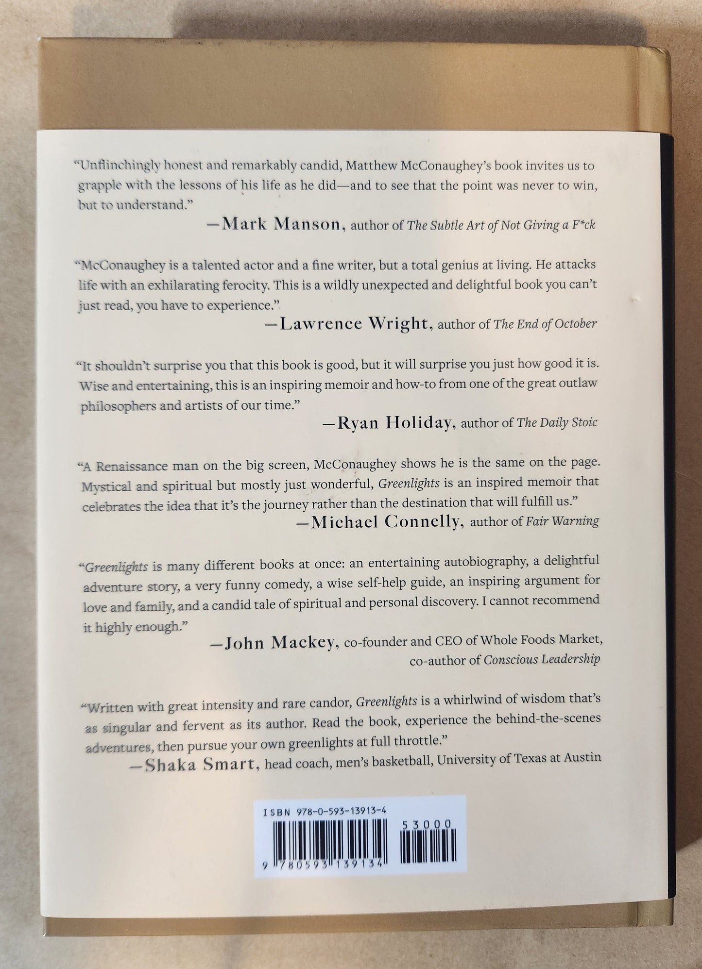 *Pre-loved* Greenlights by Matthew McConaughey