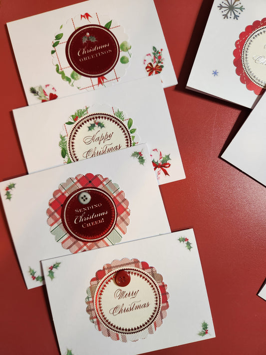 Handmade Christmas Greeting Cards - Set of 8