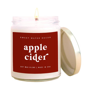 Apple Cider 9 oz Soy Candle - Fall Home Decor & Gifts Sweet Water Decor
