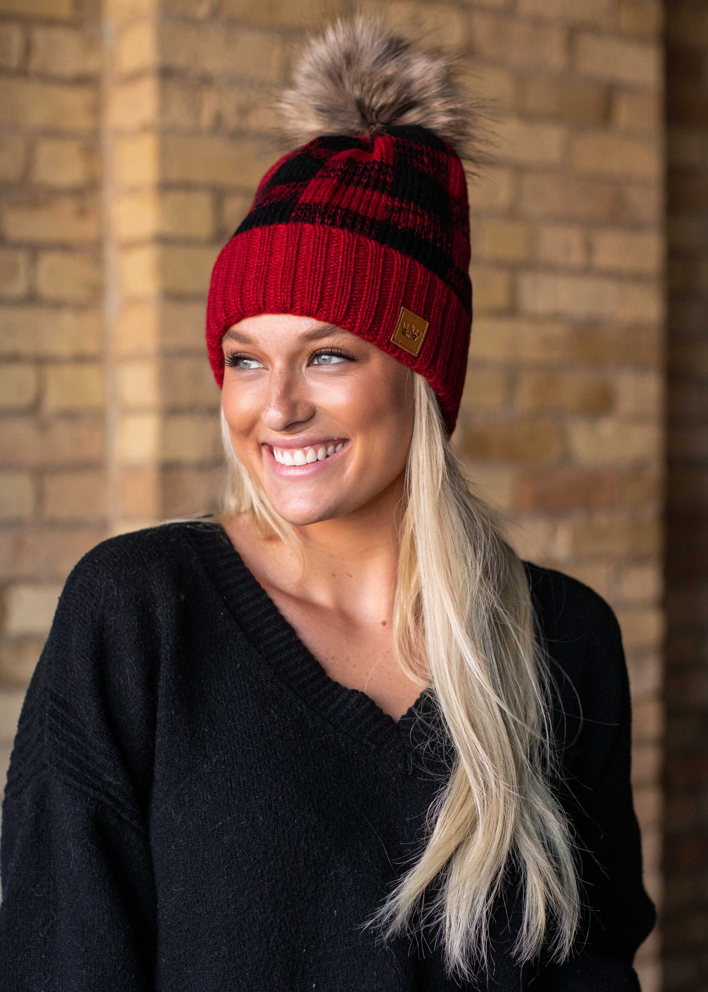 Red Buffalo Plaid Pom Hat Panache Apparel Co.