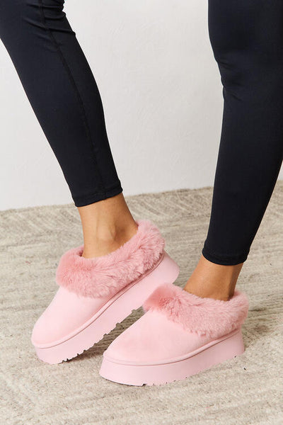 Legend Footwear Furry Chunky Platform Ankle Boots Trendsi