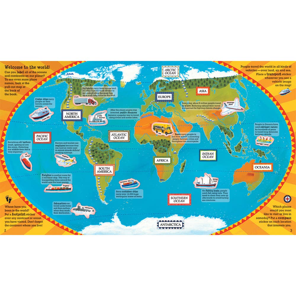 World Atlas Sticker Book Phoenix Shop LLC