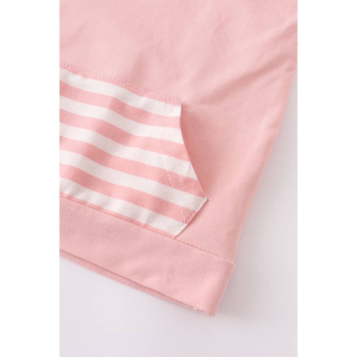 Girl Pink Stripe Pocket Hoodie Honeydew