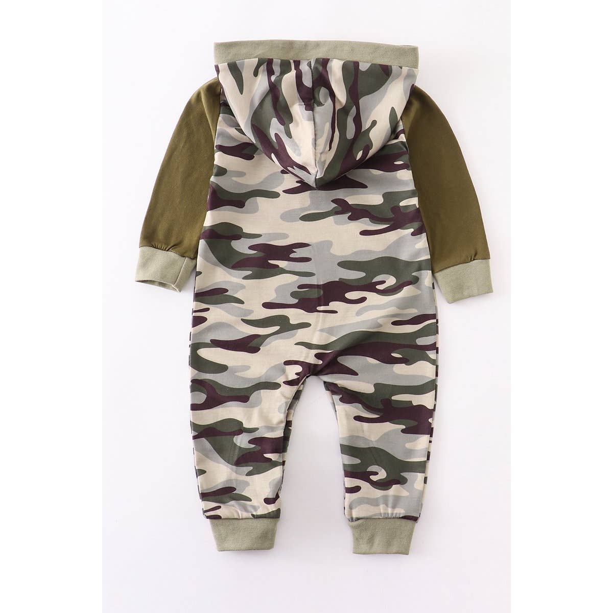 Camo Baby Romper Hoodie - 12 Month Honeydew