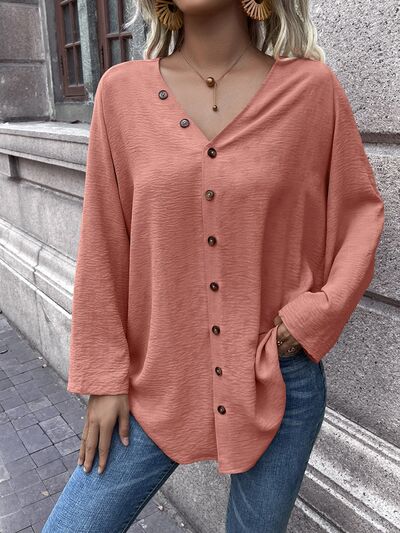 Olivia Button Up Blouse Trendsi