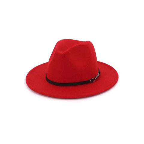 Red Hot Retro Flat Brim Panama Hat Phoenix Shop LLC