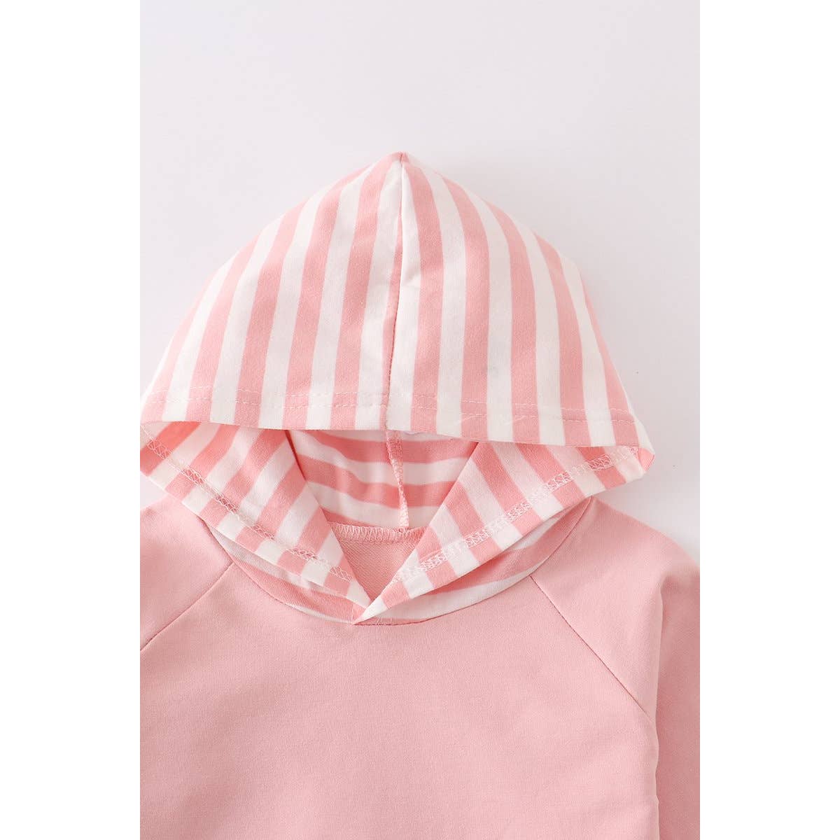 Girl Pink Stripe Pocket Hoodie Honeydew