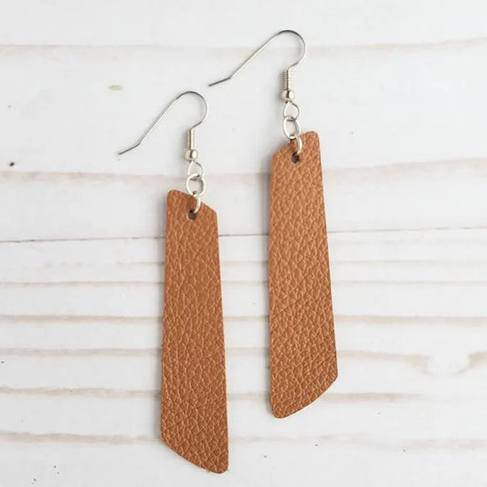 Tan Leather Earrings Phoenix Shop LLC